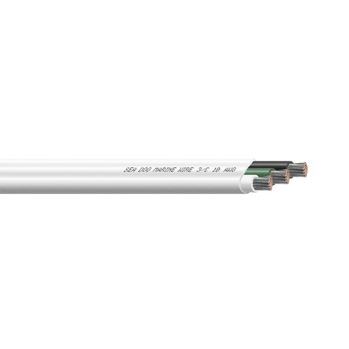 Sea-Dog 10/3 AWG Flat Triplex Wire - White/Green/Black - 100' [8010302]