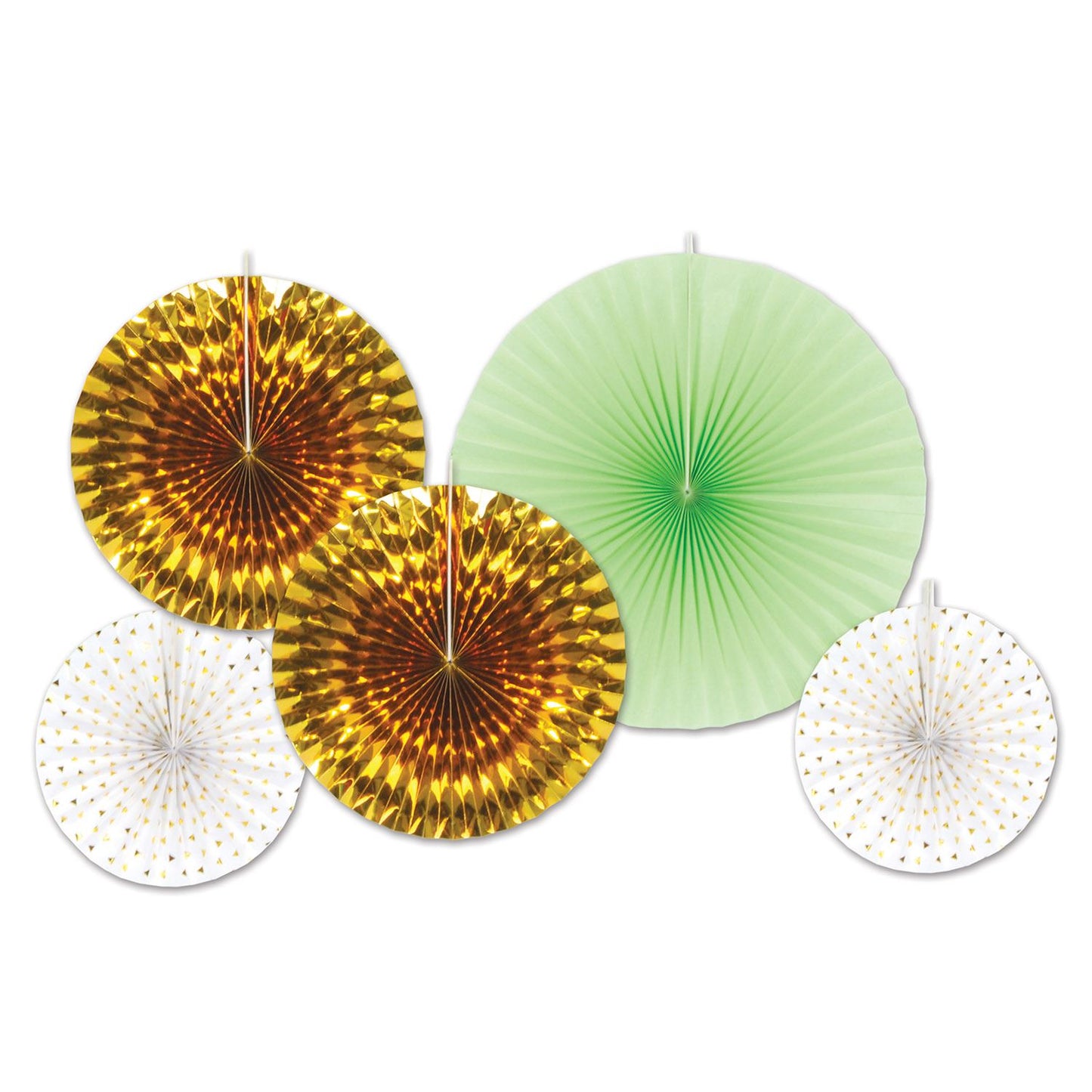 Beistle Assorted Decorative Fans - Mint Green - Wedding | Party Supply