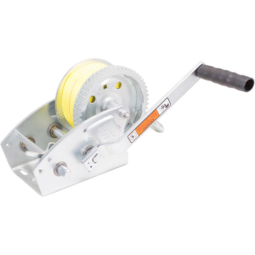 Load Rite Two-Speed Trailer Winch - 3200lbs - 25' Yellow Heavy Duty Strap [6089.30]