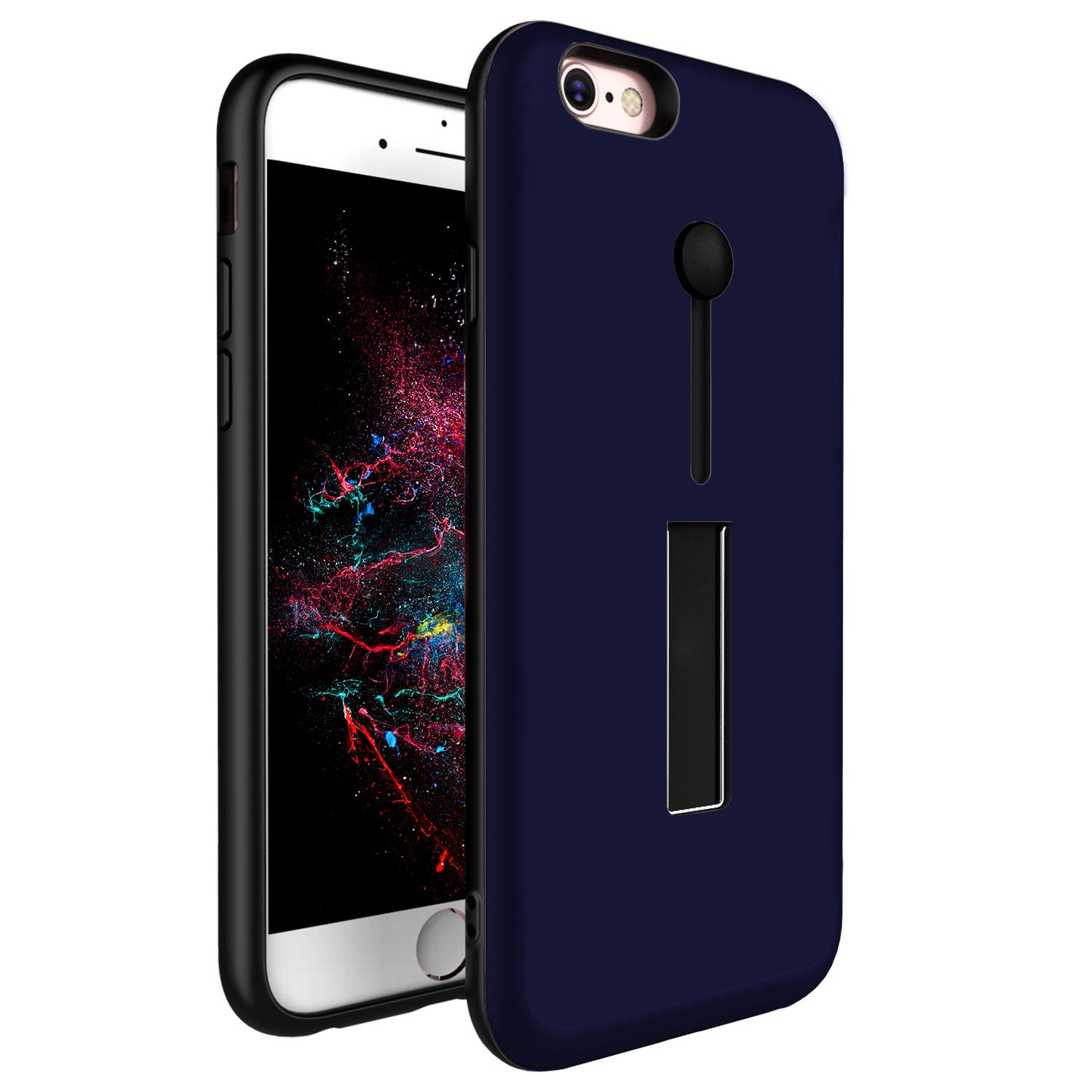 Finger Strap Phone Case for iPhone 8 Drop-prot ection Finger Ring Rugged Ph 1342