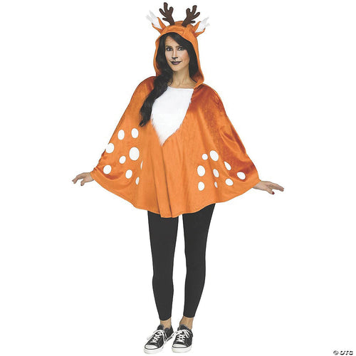 Womens Poncho Character Costume - Faun | Brown