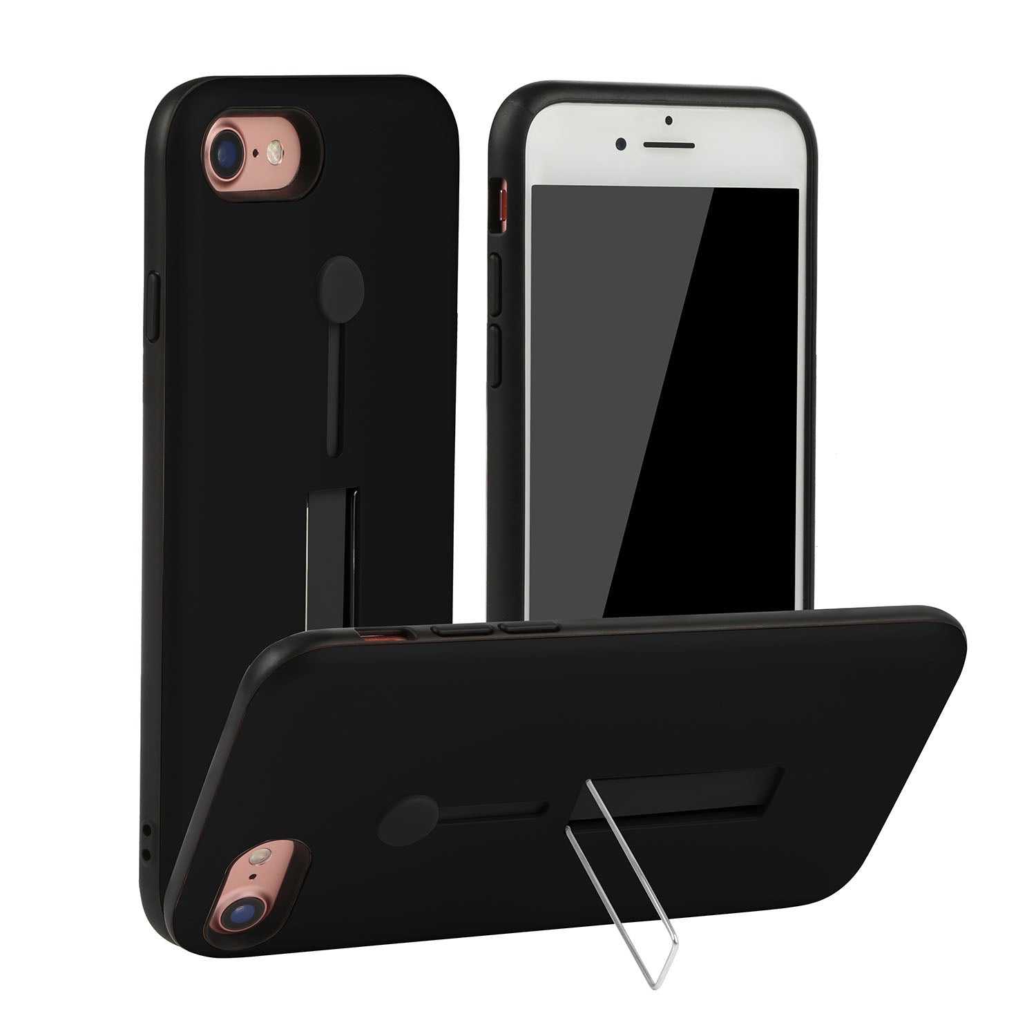 Finger Strap Phone Case for iPhone 8 Drop-prot ection Finger Ring Rugged Phone