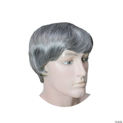 Mens Modern Straight Wig | Grey-Dark