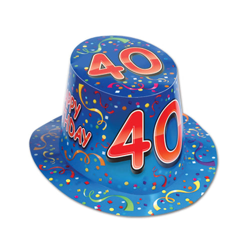 Beistle Blue Happy 40 Birthday Hi-Hat - Birthday-Age Specific | Party Supply