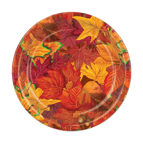 Beistle Fall Leaf Plates - Thanksgiving/Fall | Party Supply | Decoration