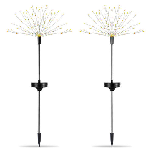 2Pcs Solar Powered Starburst Lights 240 LEDs Firework Lamp Garden Path Decor