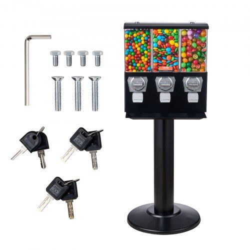 Gumball Machine with Stand Vending Coin Bank Vintage Candy Dispenser Black