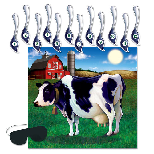 Beistle Pin The Tail On The Cow Game - Farm | Party Supply | Decoration