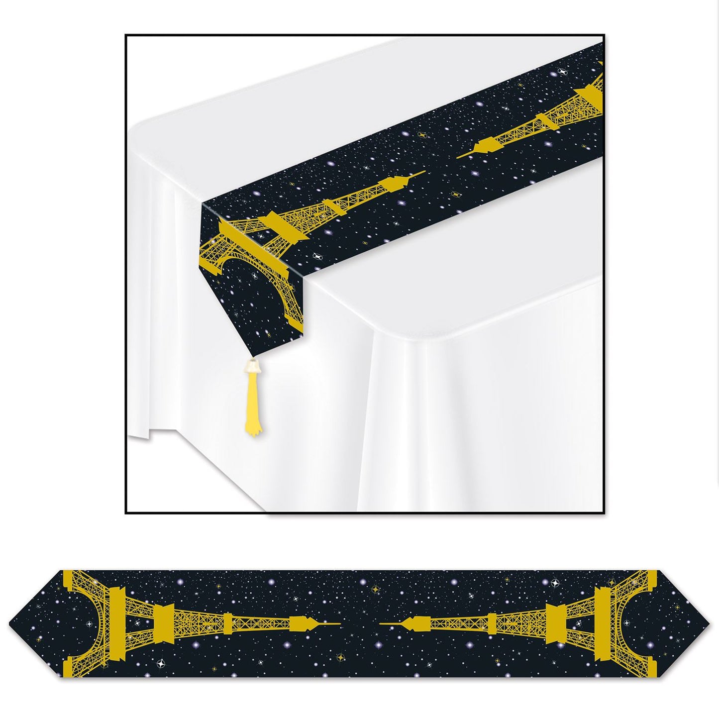 Beistle Printed Eiffel Tower Table Runner - French | Party Supply | Decoration
