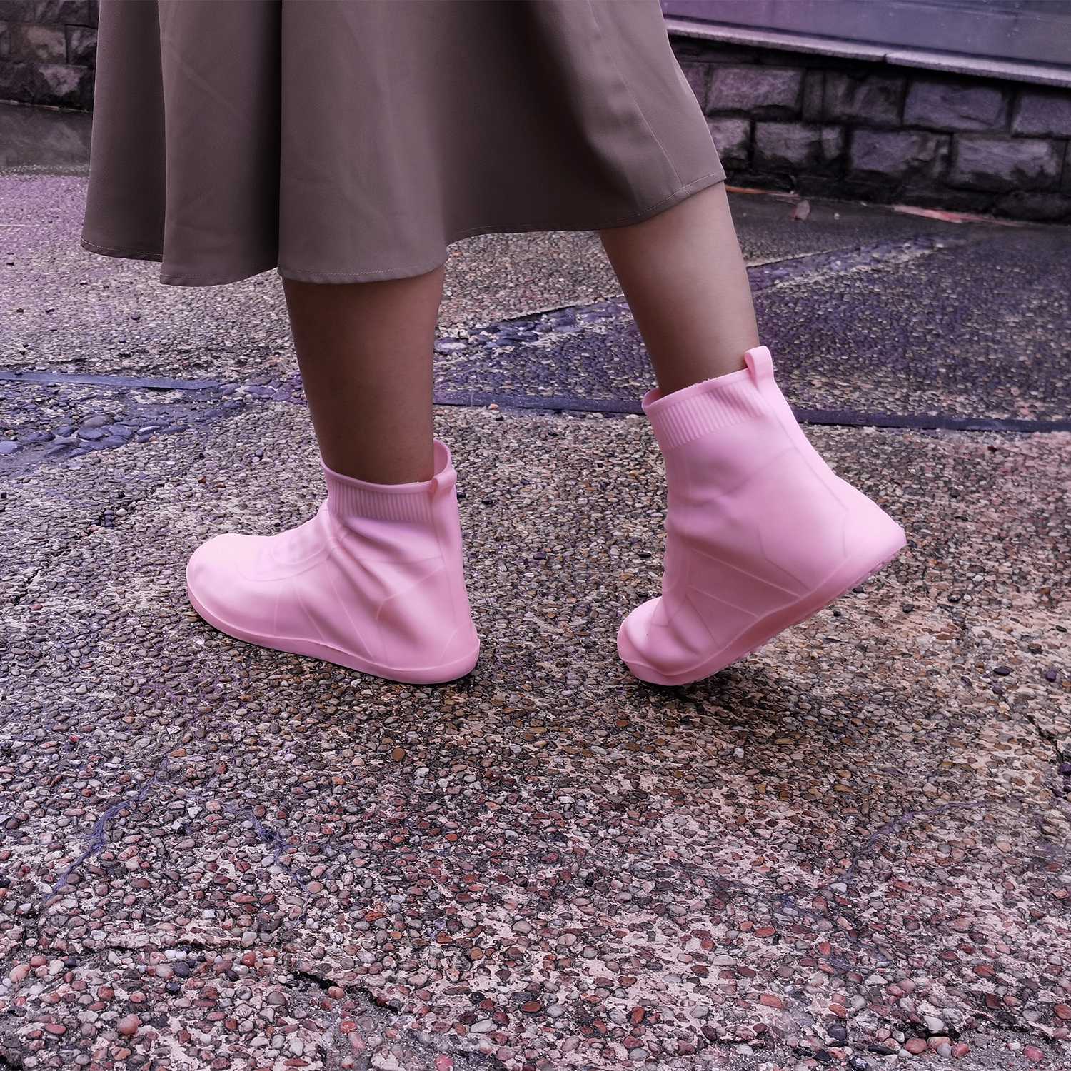 Waterproof Shoe Covers Reusable Not-Slip Rain Shoe Covers Protectors Foldable