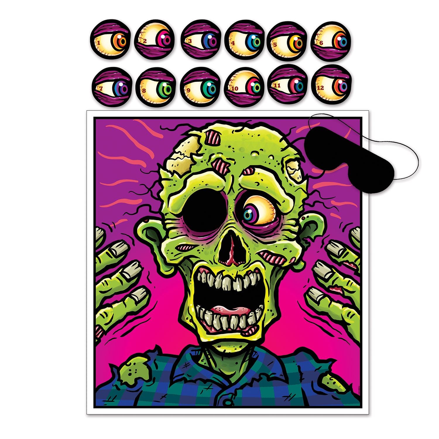 Beistle Pin The Eyeball Zombie Game - Halloween | Party Supply | Decoration