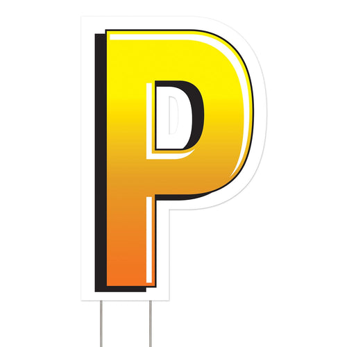 Beistle Plastic "P" Yard Sign - General Occasion | Party Supply | Decoration