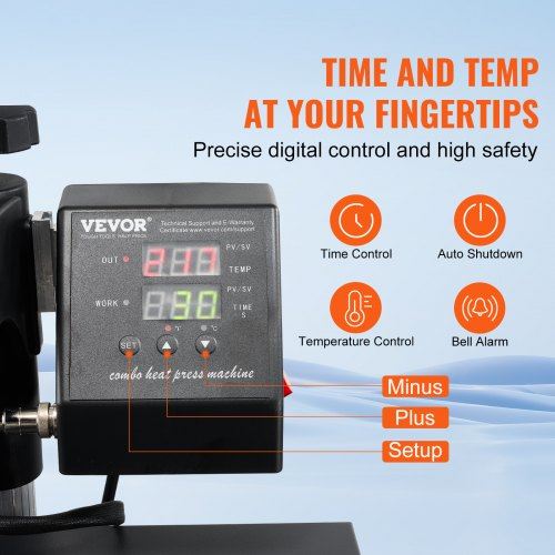 Heat Press Machine 15x15Inch 8pcs 1050W Combo Digital Multifunctional Sublimatio