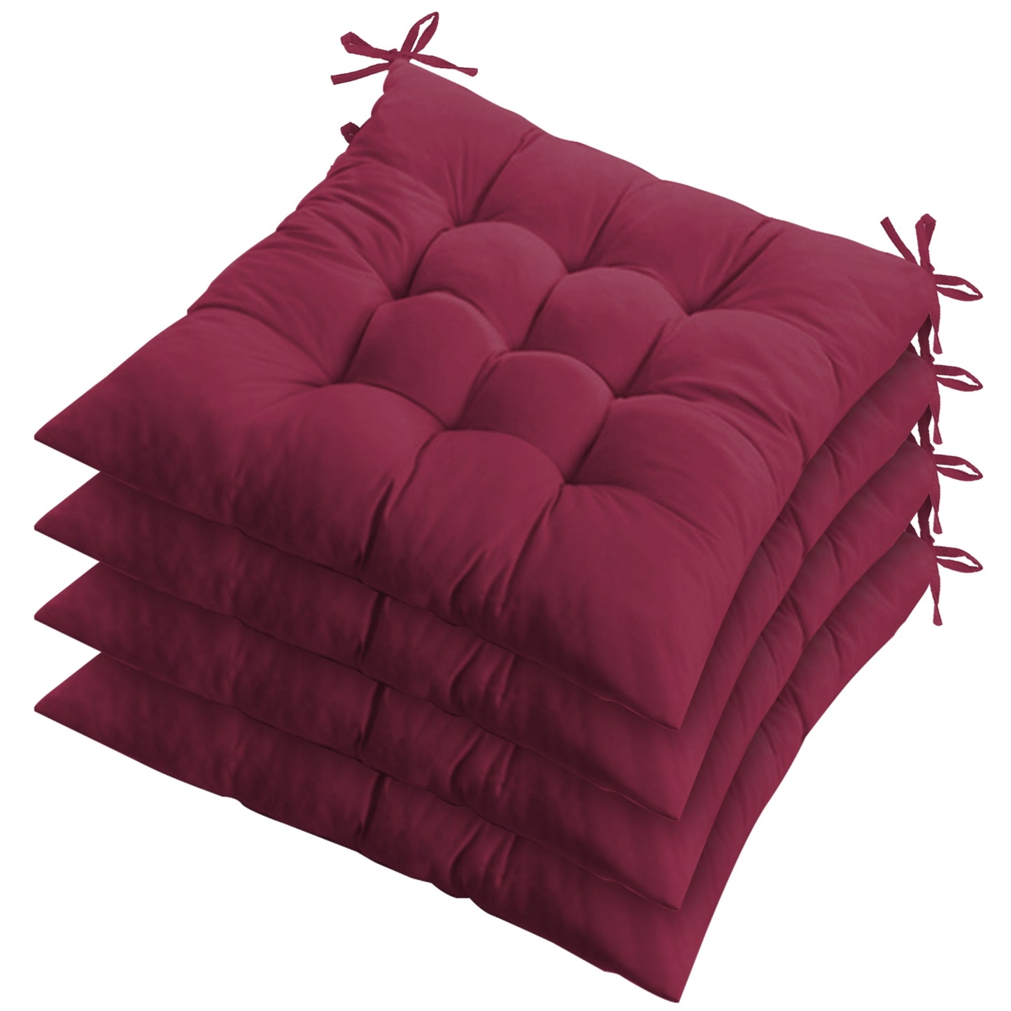 4Pcs Chair Cushion Pads Pillow 17.72x17.72x2.37in Soft Tie On Square Sittin 0323