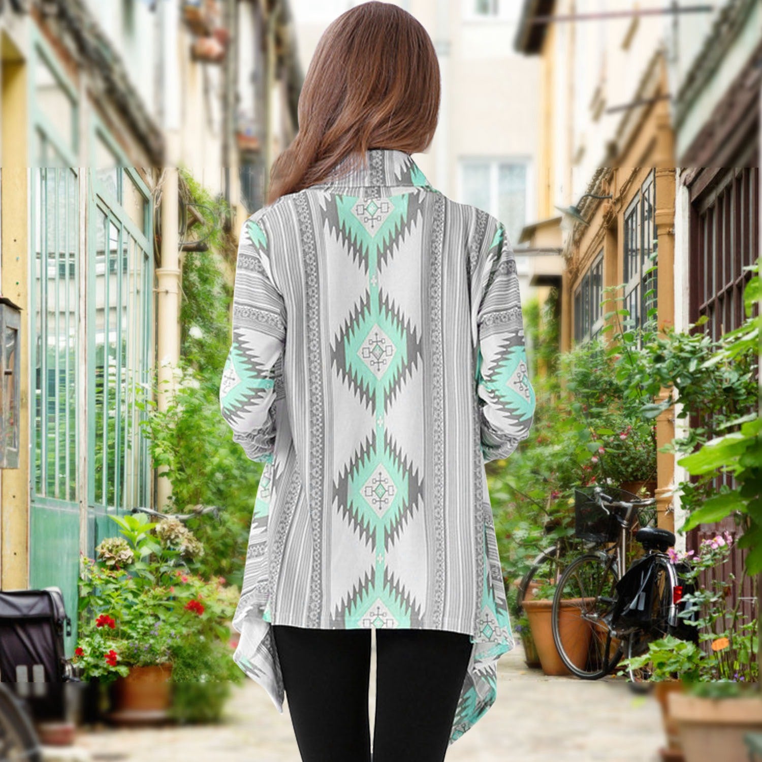 Women Open Front Cardigan Long Sleeve Shawl Neck Breathable Cardigan Well