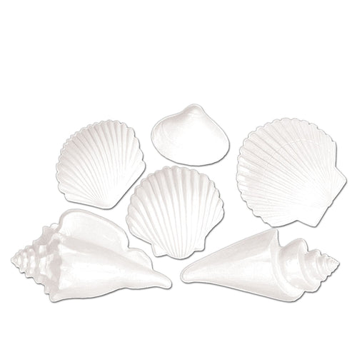 Beistle White Plastic Seashells - Luau | Party Supply | Decoration
