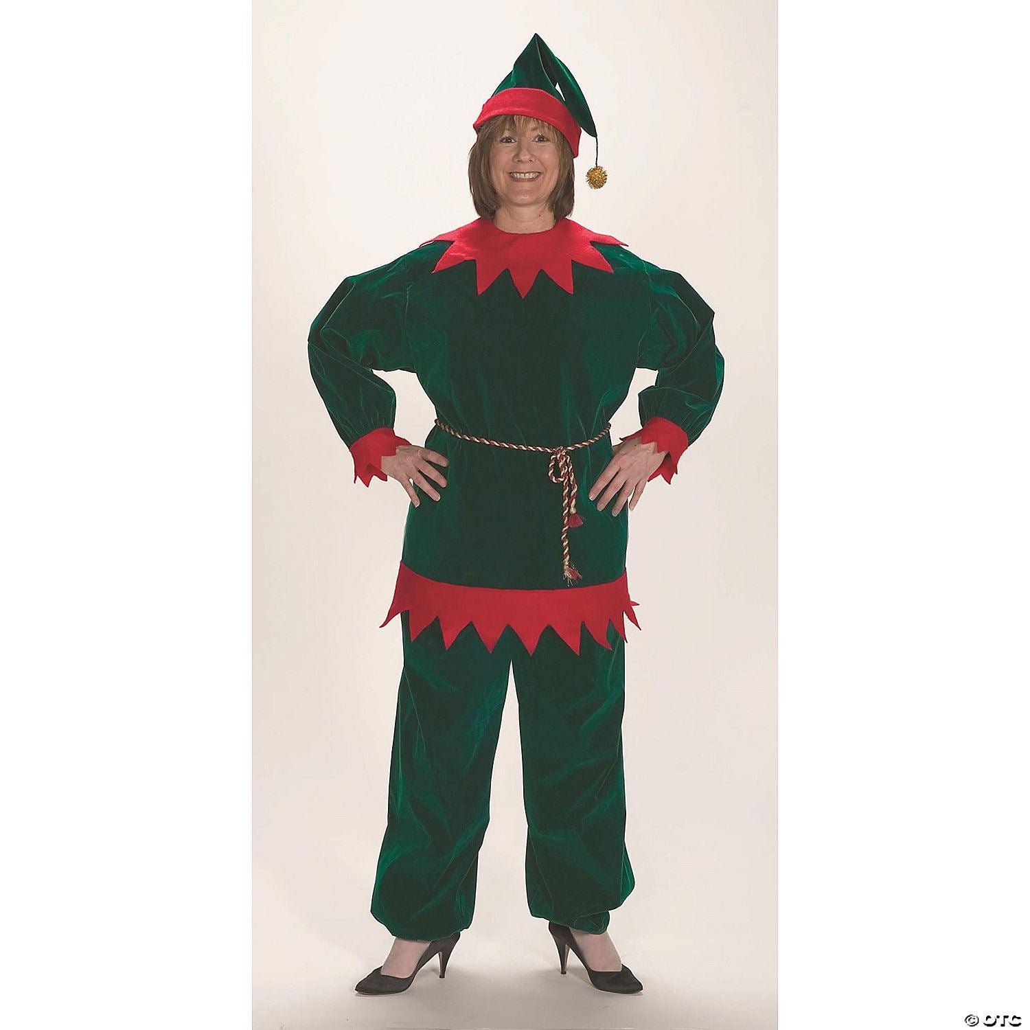 Mens | Adult Velvet Elf Suit - L/XL