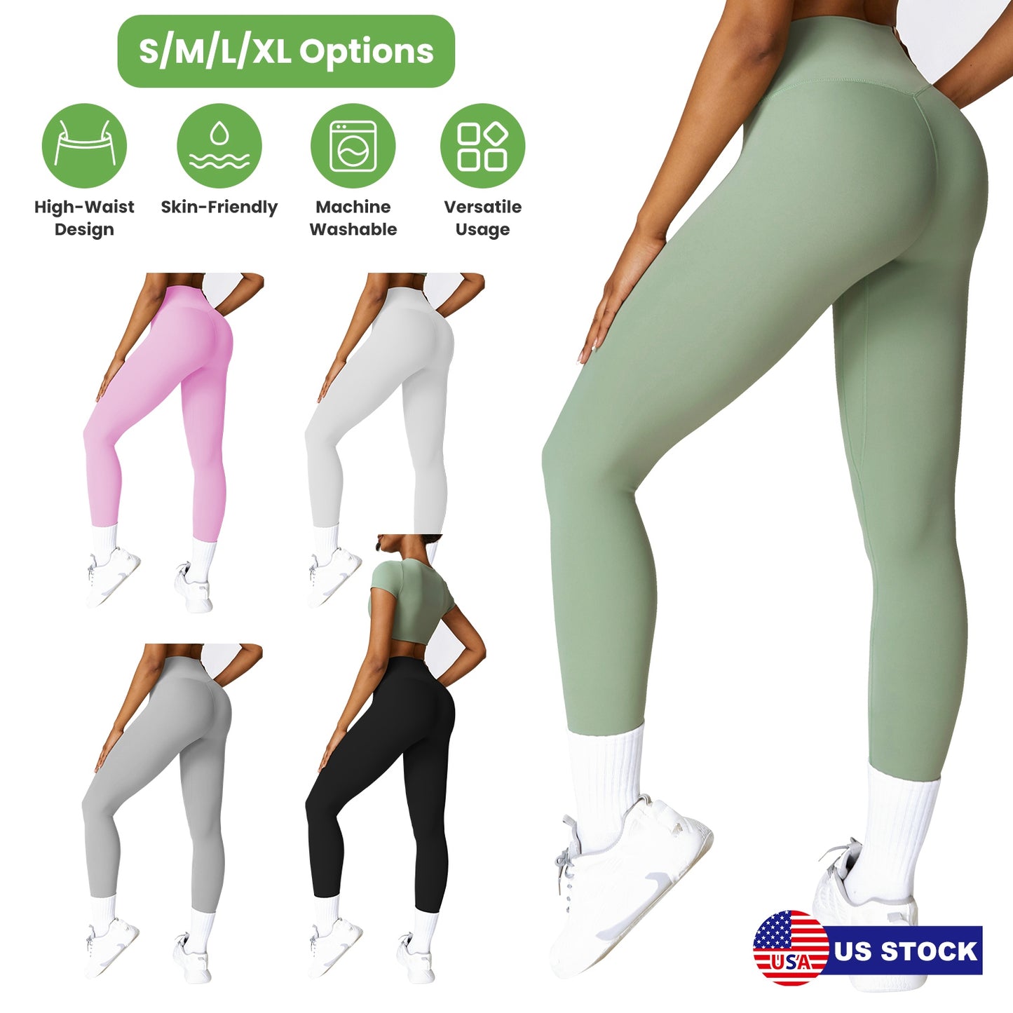 Women s High Waist Workout Leggings Tummy Control Compression Yoga Tight Pants