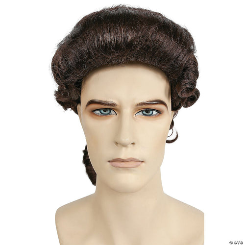 Mens Discount Colonial Man Wig | Brown-Medium