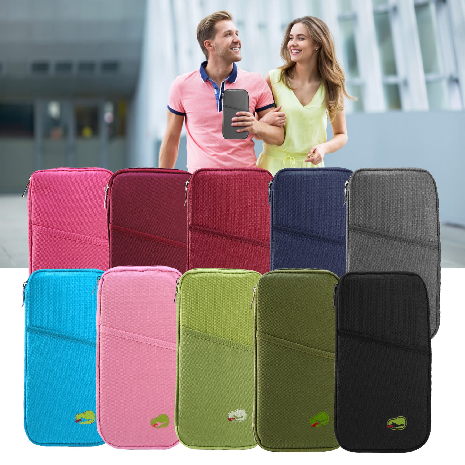 Travel Passport Wallet 12Cells Ticket ID Credit Card Holder Water Repellent