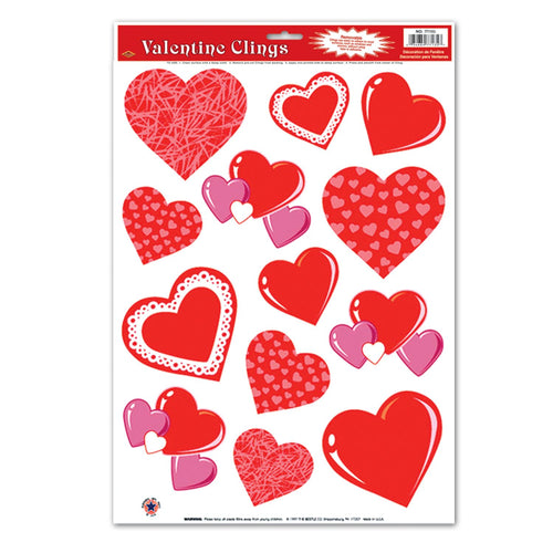 Beistle Heart Clings - Valentines | Party Supply | Decoration