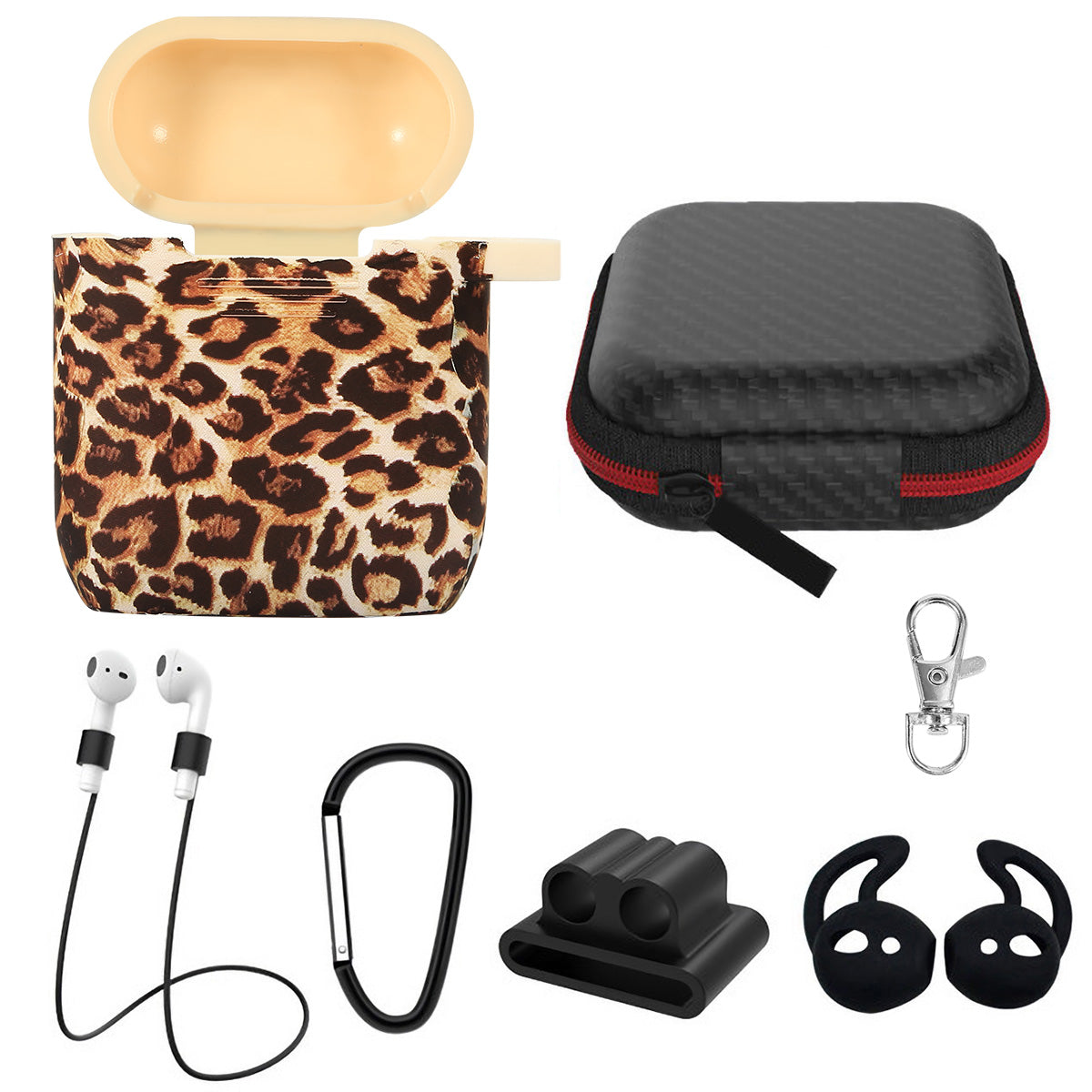 Silicone Case for Apple AirPod 1 2 AirPods Protective Cover Skin w/Strap Ea 3997