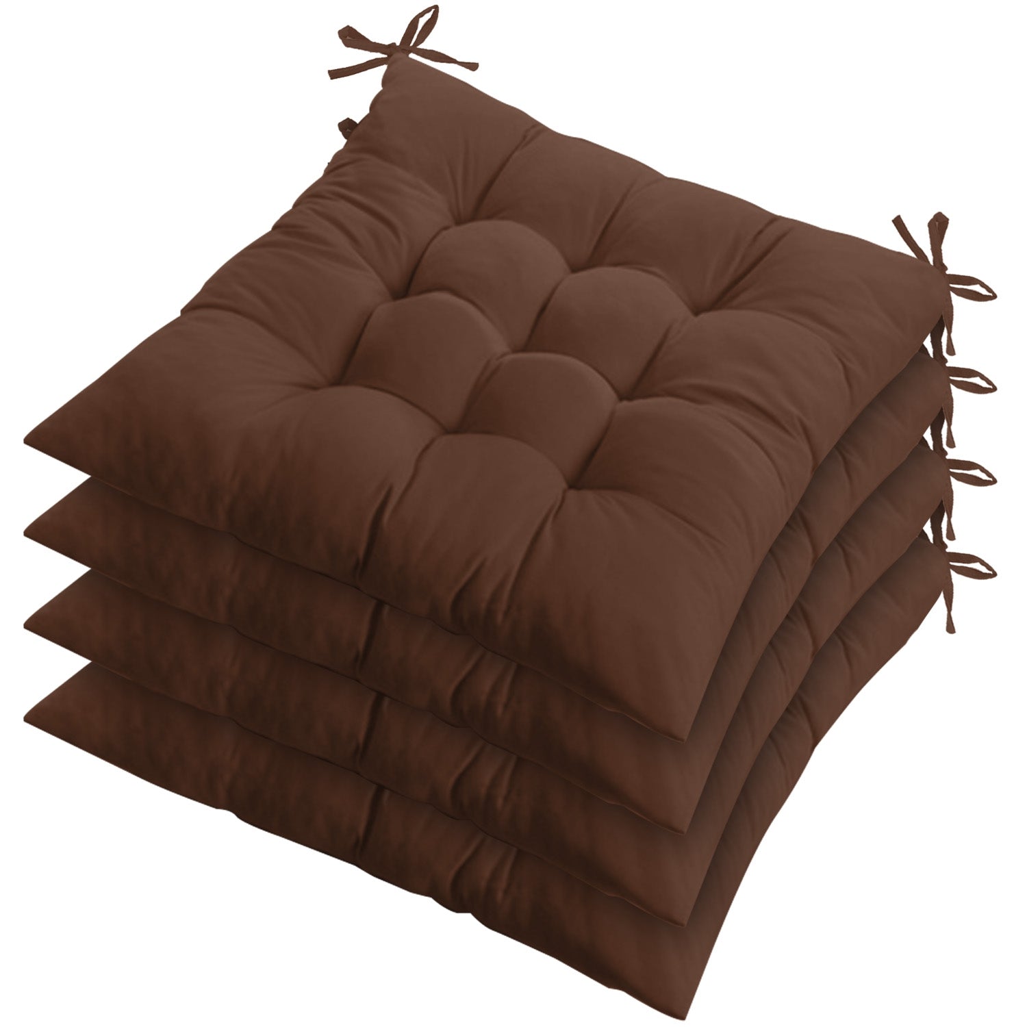 4Pcs Chair Cushion Pads Pillow 17.72x17.72x2.37in Soft Tie On Square Sitting