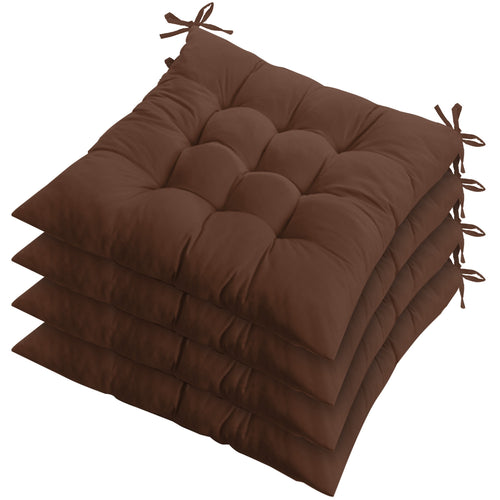4Pcs Chair Cushion Pads Pillow 17.72x17.72x2.37in Soft Tie On Square Sitting