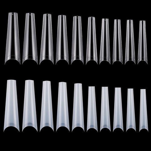 500Pcs False Nail Tips C Curve Half Cover French Nails Extra Long Fake Fing 5759