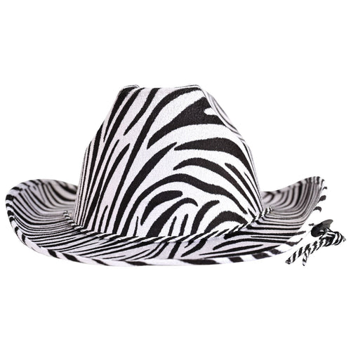 Beistle Zebra Print Cowboy Hat - Western | Party Supply | Decoration