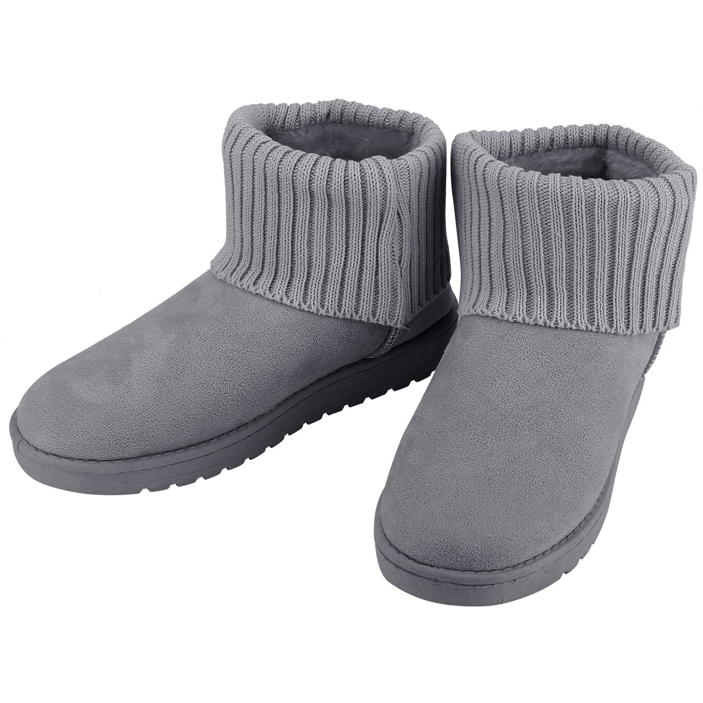 Women Lady Snow Boots Suede Mid-Calf Boot Shoe Short Plush Warm Lining Shoes w/