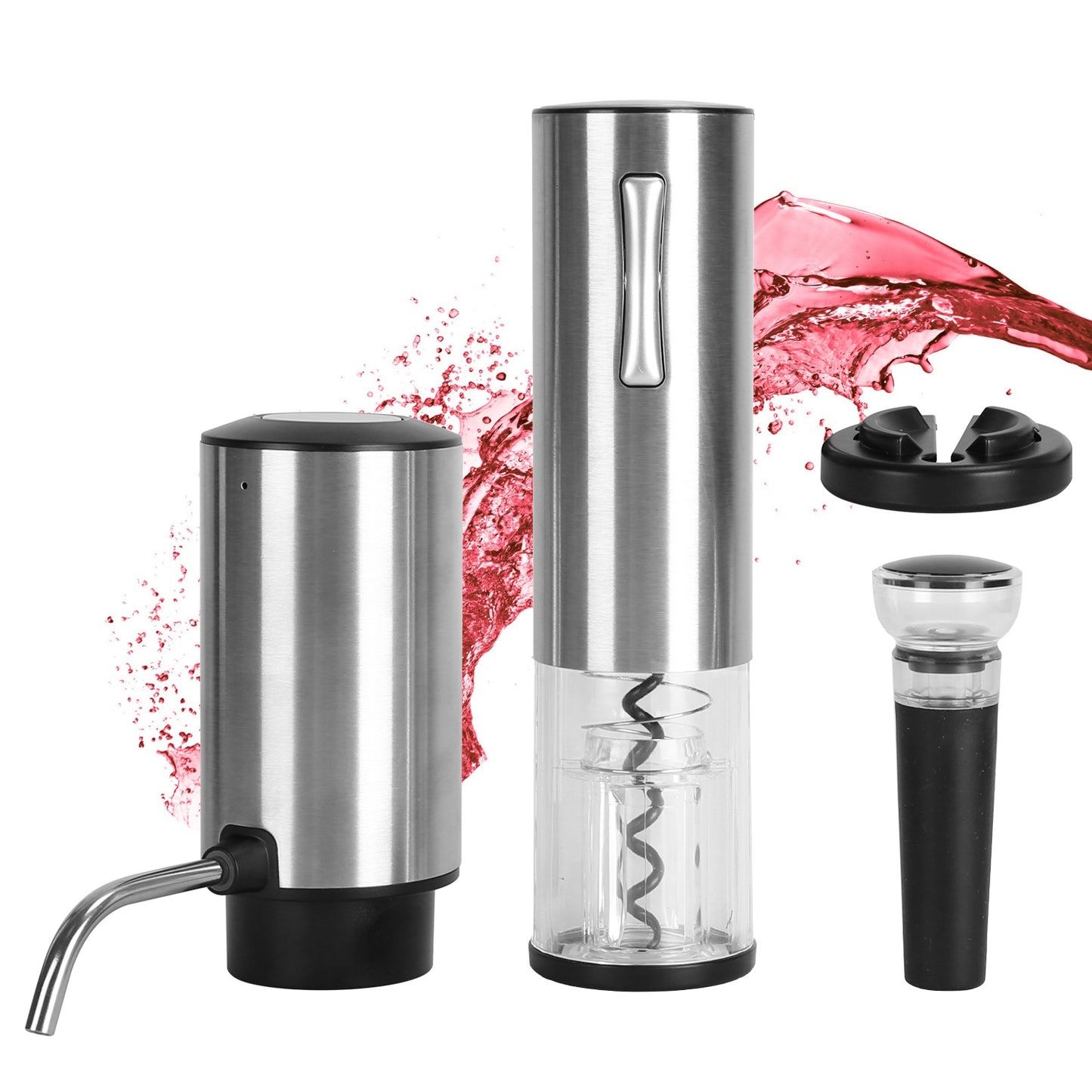 4 In 1 Electric Wine Opener Set Rechargeable Wine Aerator Foil Cutter Vacuum
