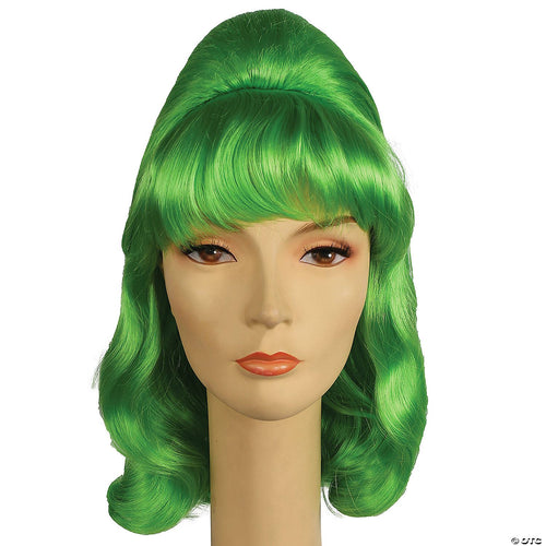 Womens Green Beehive Pageboy Wig