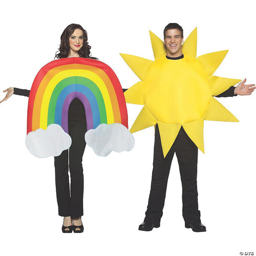 Unisex | Adults Rainbow and Sun Couple Costumes