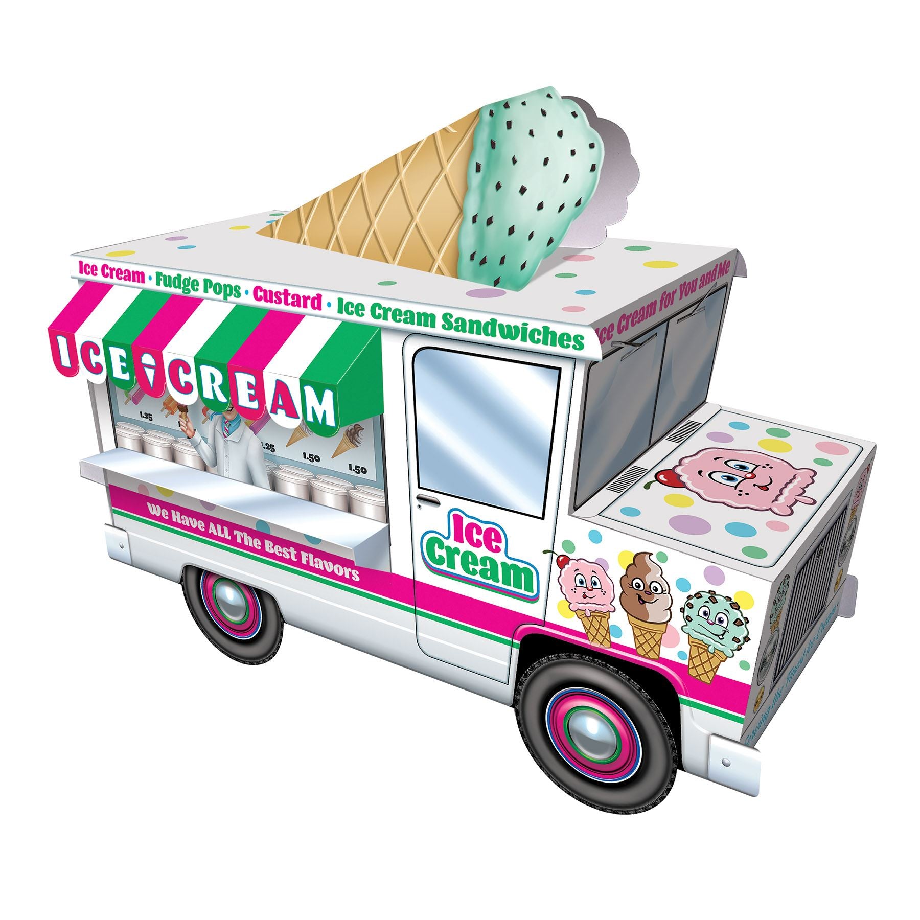 Beistle 3-D Ice Cream Truck Centerpiece - Spring/Summer | Party Supply