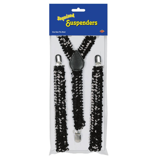 Beistle Black Sequined Suspenders - 20's | Party Supply | Decoration