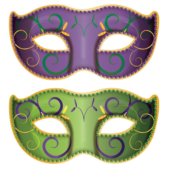 Beistle Jumbo Mardi Gras Mask Cutouts 3' 1 in  (2/Pkg) Party Supply Decoration : Mardi Gras