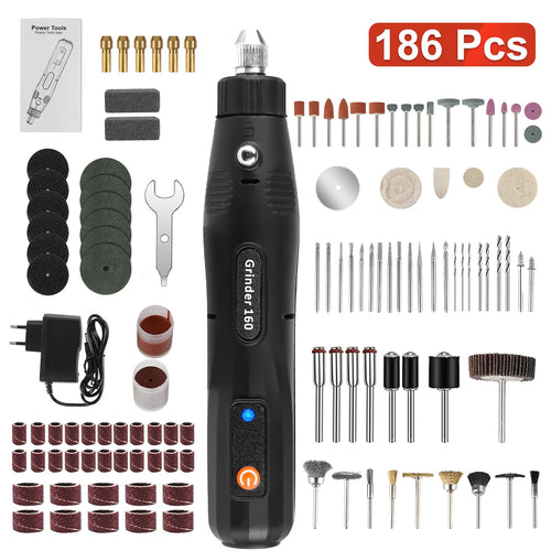 Mini Corded Rotary Power Tool Set of 186Pcs Electric Detail Sander Grinding Pen