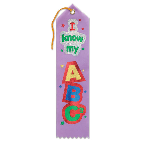 Beistle I Know My ABC's Award Ribbon - Educational | Party Supply | Decoration