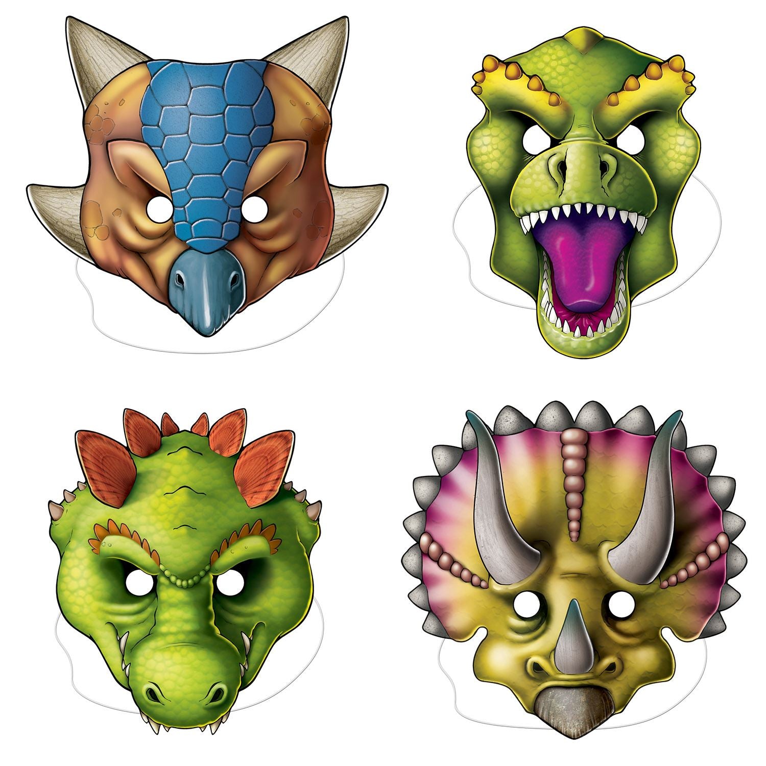 Beistle Dinosaur Masks - Dinosaurs | Party Supply | Decoration