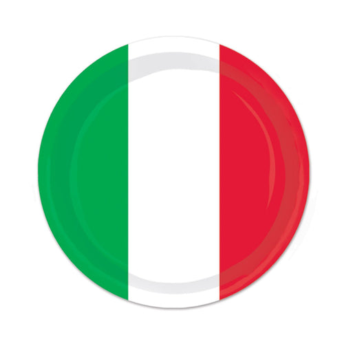 Beistle Red, White & Green Plates - Fiesta/Cinco de Mayo | Party Supply