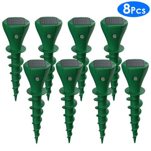 8Pcs Solar Powered Mole Repellent Waterproof Solar Animal Repellers for Moles