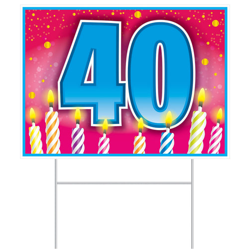 Beistle All Weather 40 Birthday Yard Sign - Birthday-Age Specific | Party