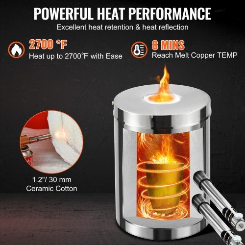 Propane Melting Furnace Kit 12KG Large Capacity Foundry Home Kilns Stainless