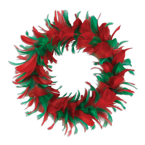 Beistle Feather Wreath 12 inch RG - Christmas/Winter | Party Supply