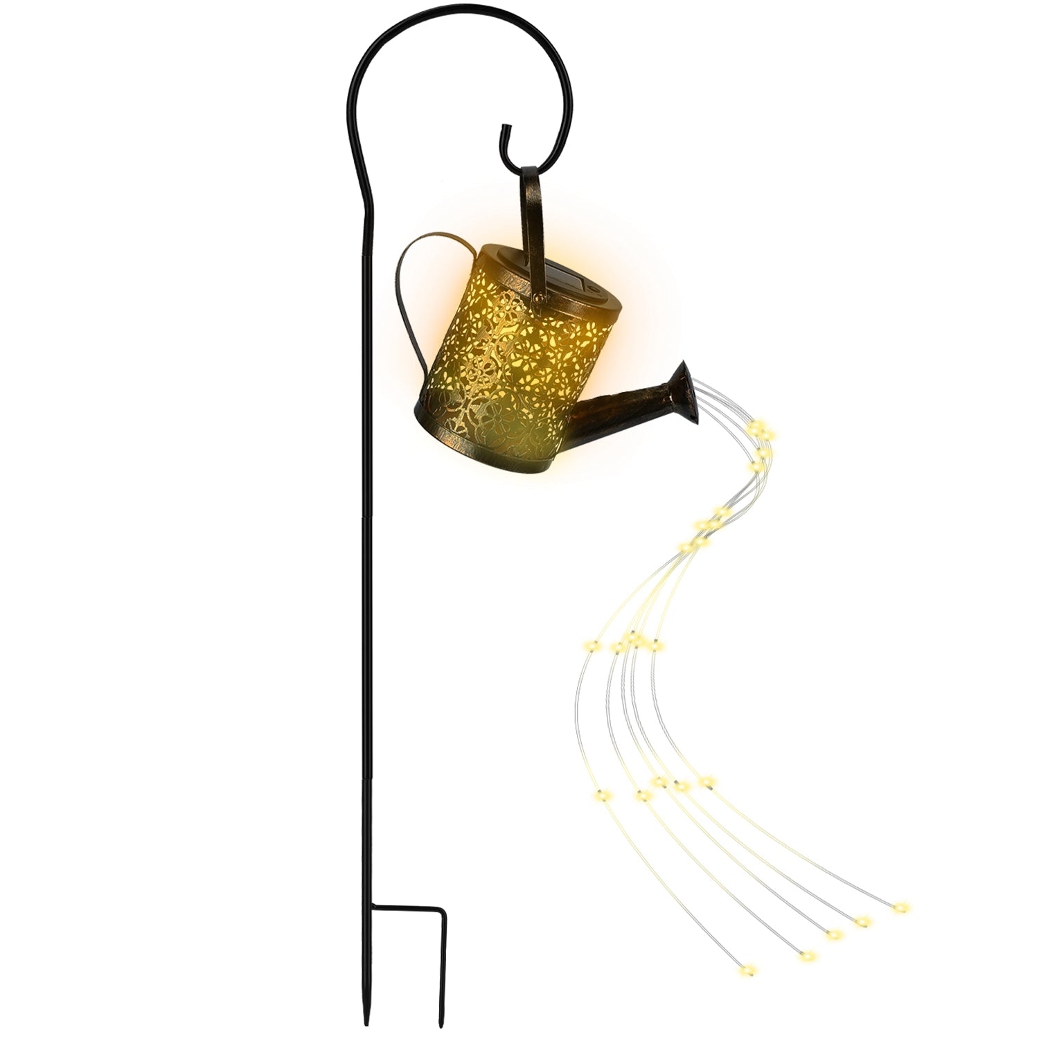 Solar Watering Can Powered String Light Hollow LED Watering Can Light Garden