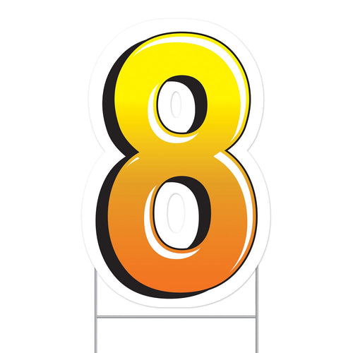 Beistle Plastic "8" Yard Sign - General Occasion | Party Supply | Decoration