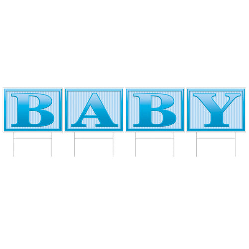 Beistle All Weather "Baby" Yard Sign - Blue - Baby Shower | Party Supply