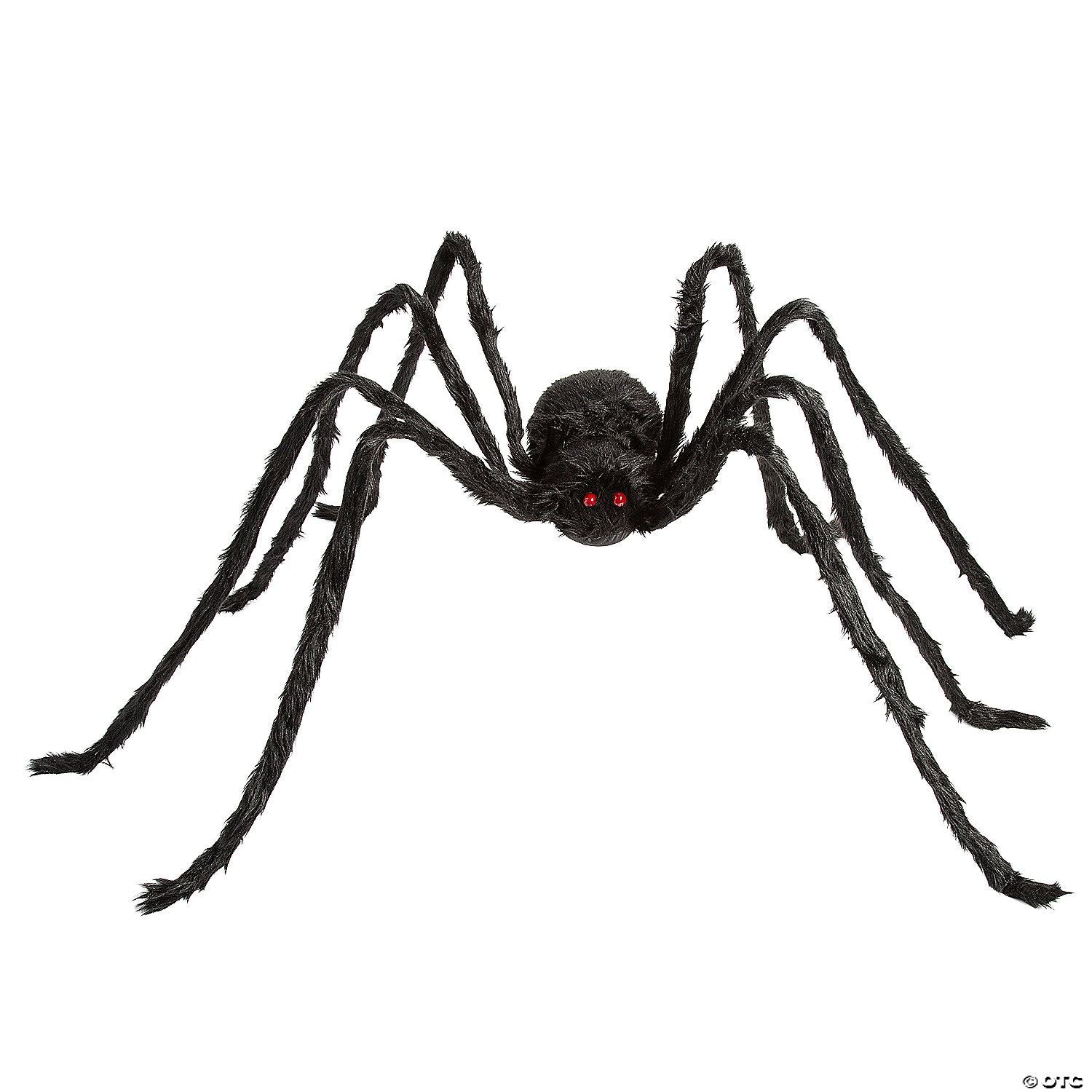 98 1/2" Large Poseable Hairy Black Spider Halloween Decoration