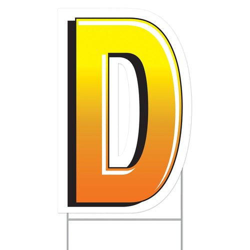 Beistle Plastic "D" Yard Sign - General Occasion | Party Supply | Decoration